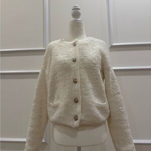 Ann Taylor Cream Teddy Jacket